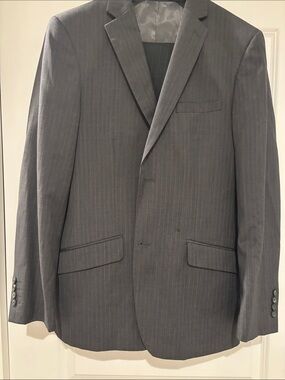 Perry Ellis Gray Pinstripe Suit